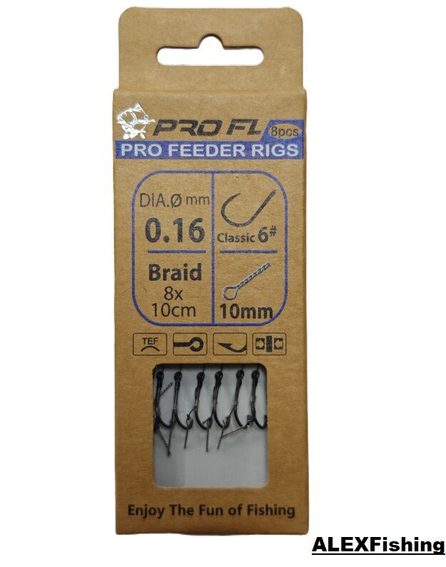 Pavadėlis su pintu valu Braid X8 Pro FL Pro Feeder Rig #6 / 0.16mm