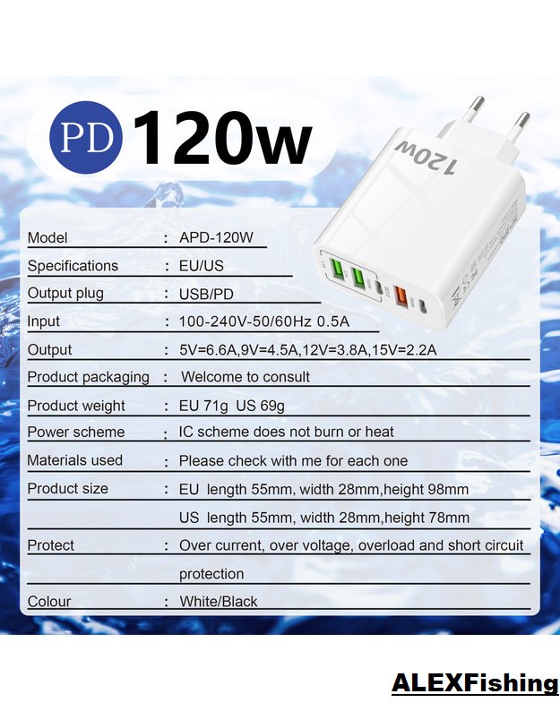 Universalus pakrovėjas 120W Fast Charger