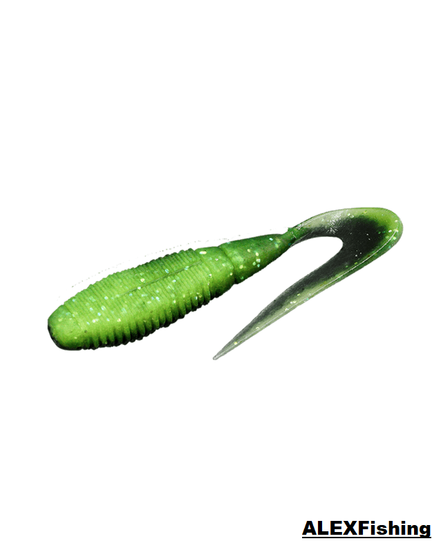 Guminukas Jackall Rhythm Grub 3" Chartreuse Back Black