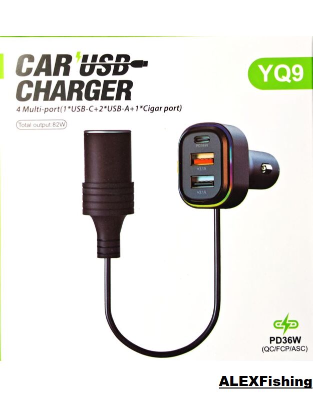 Automobilinis įkroviklis Elworld Car Fast Charger 36W