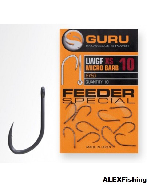 Kabliukai Guru LWGF XS Feeder Special Micro Barbed Eyed